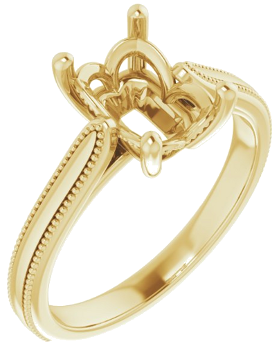 Sužadėtuvių Žiedas „Solitaire“ 14k yellow gold Emerald 8mm x 6mm (1)