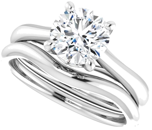 Sužadėtuvių Žiedas „Solitaire“ 14k white gold Round 7mm (10)