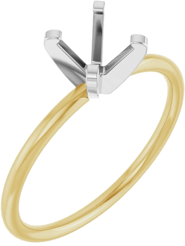 Sužadėtuvių Žiedas „Solitaire“ 14k yellow/white gold Round 6mm (1)