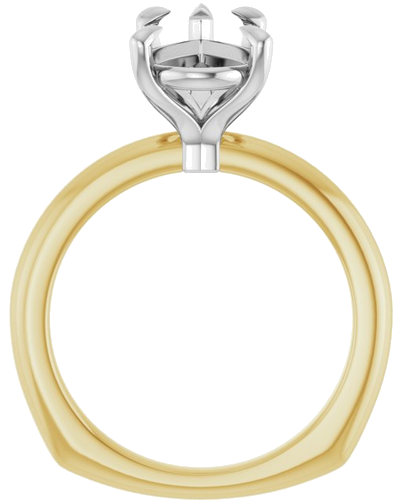 Sužadėtuvių Žiedas „Claw-Prong Euro Shank“ 14k yellow/white gold Pear 13mm x 8mm (2)