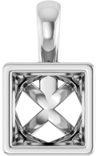 Pakabukas „Solitaire“ 14k white gold Square 6mm (1)