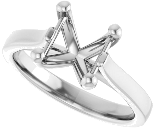 Sužadėtuvių Žiedas 14k white gold Square 6.5mm (5)