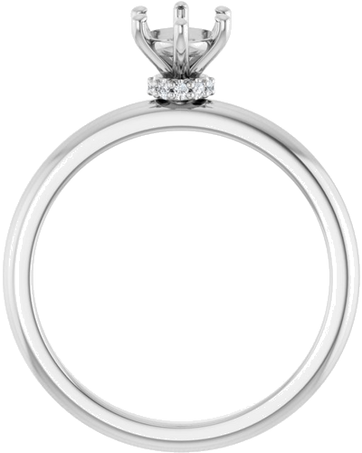 Sužadėtuvių Žiedas „Accented“ 950 Platinos Oval 7mm x 5mm (2)