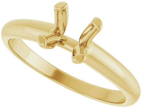 14K Yellow 6.5 mm Round Solitaire Engagement Ring Mounting (5)