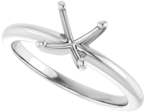 Sužadėtuvių Žiedas „Solitaire“ 14k white gold Square 5mm (5)