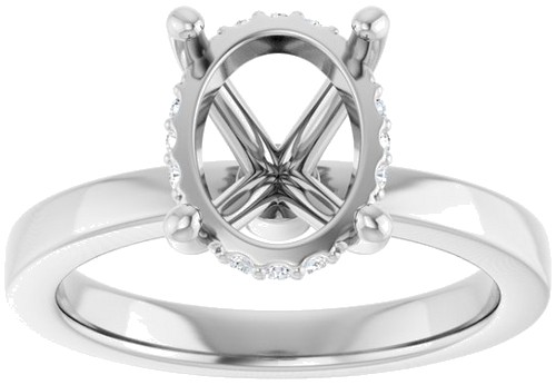 Sužadėtuvių Žiedas „Hidden Halo-Style“ 14k white gold Oval 10mm x 8mm (3)