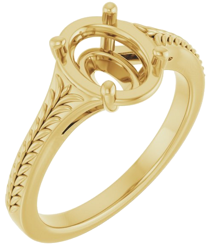 Sužadėtuvių Žiedas „Solitaire“ 14k yellow gold Oval 8mm x 6mm (1)