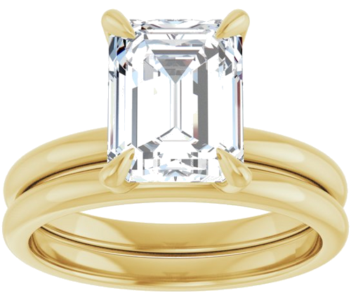 Sužadėtuvių Žiedas „Solitaire“ 417 Geltonojo Aukso Emerald 9mm x 7mm (8)