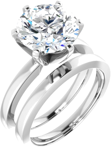 Sužadėtuvių Žiedas „Solitaire“ 14k white gold Round 10mm (6)