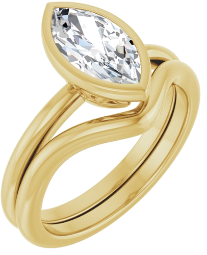 Sužadėtuvių Žiedas „Bezel-Set“ 14k yellow gold Marquise 10.5mm x 5.5mm (6)