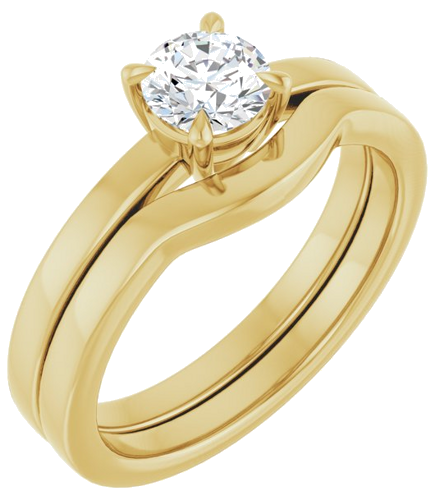Sužadėtuvių Žiedas „Claw-Prong Solitaire“ 10k yellow gold Round 5.2mm (6)
