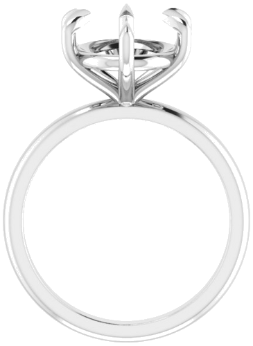 14K White 12x10 mm Oval Solitaire Engagement Ring Mounting (2)