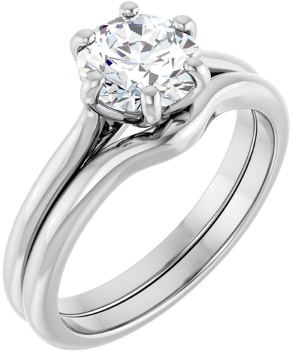 Sužadėtuvių Žiedas „Solitaire“ 950 Platinos Round 7mm (6)