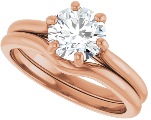 14K Rose 7 mm Round Solitaire Engagement Ring Mounting (10)