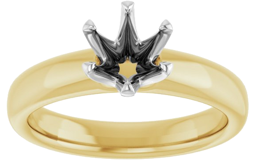 14K Yellow White 6.5 mm Round Engagement Ring Mounting (3)