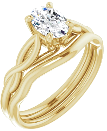 Sužadėtuvių Žiedas „Solitaire“ 750 Geltonojo Aukso Oval 7mm x 5mm (6)