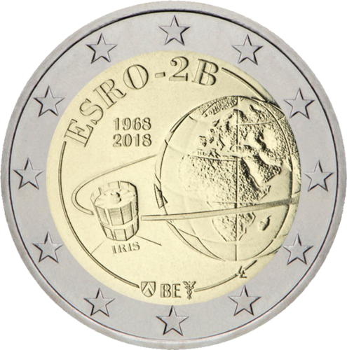 2018 Belgium Satellite ESRO-2B (IRIS) 2 euro BU coin in coincard (2)