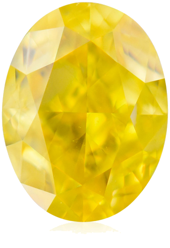 0.51 carat Fancy Vivid  Yellow-SI1 Natūralus Oval Deimantas (1)