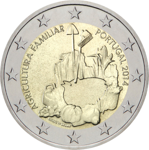 2014 Portugalija Šeimos ūkininkavimo metai 2 eurų moneta (1)