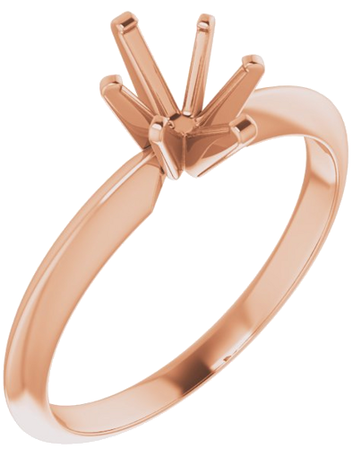 14K Rose 7x5 mm Oval 6-Prong Solitaire Engagement Ring Mounting (1)