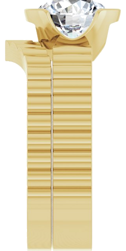 Sužadėtuvių Žiedas „Half-Bezel Solitaire“ 14k yellow gold Round 8mm (9)