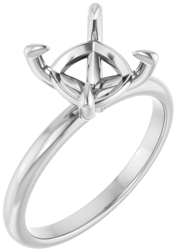 Platinum  8x8 mm Cushion Solitaire Engagement Ring Mounting (1)
