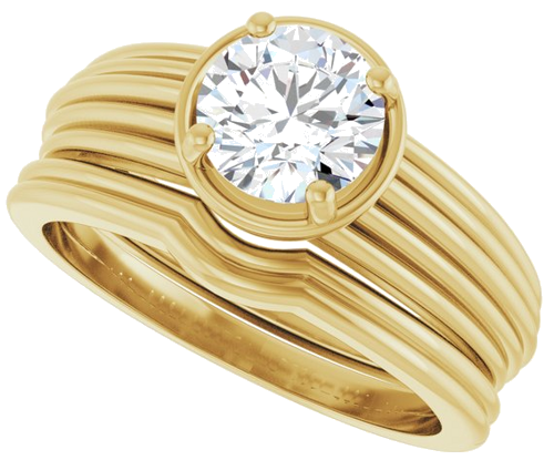 Sužadėtuvių Žiedas „Solitaire Vintage-Inspired“ 14k yellow gold Round 6.4mm (10)
