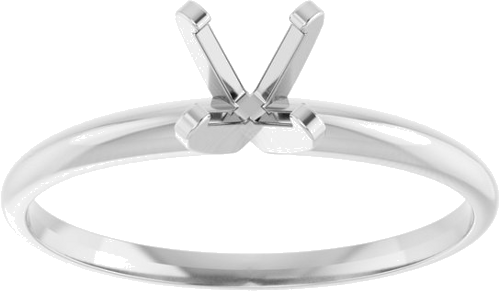 Sužadėtuvių Žiedas „Solitaire“ 585 Baltojo Aukso Round 5.2mm (3)