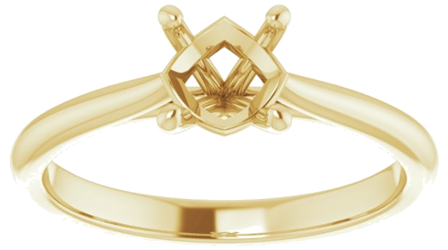 14K Yellow 6 mm Round Solitaire Engagement Ring Mounting (3)