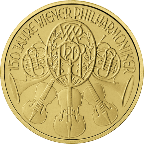 1992 Vienna Philharmonic 150th Anniversary Austria 500 shillings 1/2 oz gold coin (2)