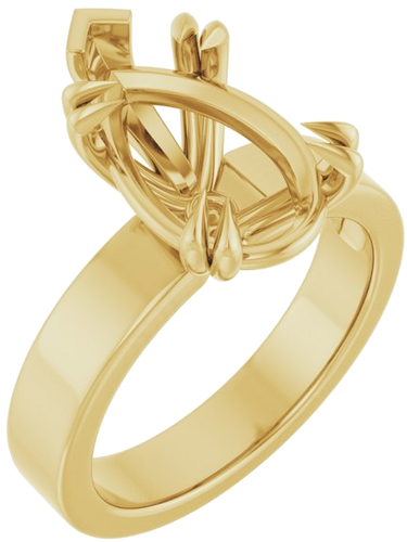 Sužadėtuvių Žiedas „Double Claw-Prong Solitaire“ 14k yellow gold Pear 14mm x 9mm (1)