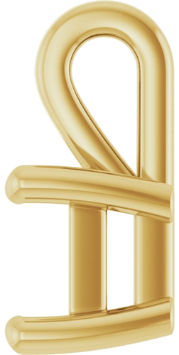 Pakabukas „Solitaire Charm“ 14k yellow gold Emerald 7mm x 5mm (3)