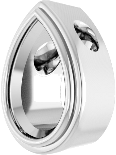 Pakabukas „Bezel-Set Solitaire“ 14k white gold Pear 6mm x 4mm (2)