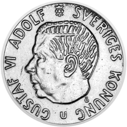 1 крона Густав V (1950–1973) Швеция серебряная монета (1)