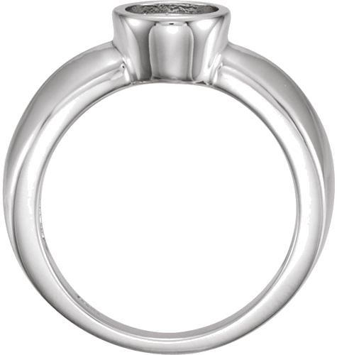 14K White 7 mm Round Bezel-Set Solitaire Engagement Ring Mounting (2)