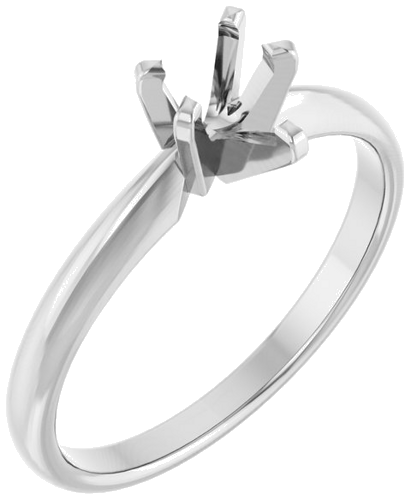 14K White 6x4mm Pear Solitaire Engagement Ring Mounting (1)