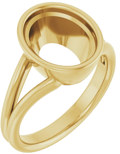 Sužadėtuvių Žiedas „Bezel-Set Solitaire“ 18k yellow gold Oval 11mm x 9mm (1)