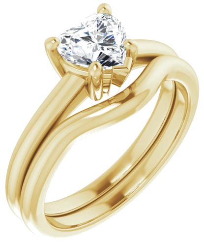 Sužadėtuvių Žiedas „V-End Prong“ 14k yellow gold Heart 6mm (6)
