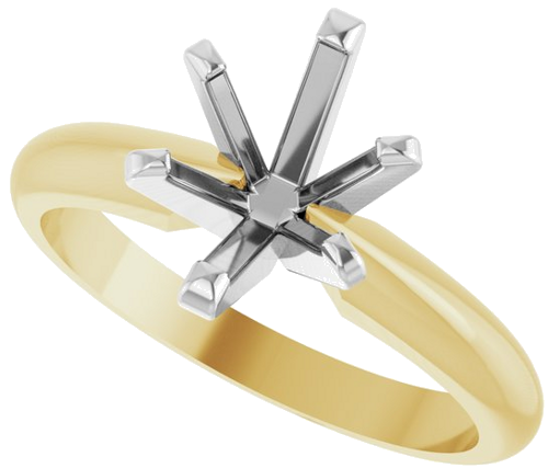 Sužadėtuvių Žiedas „Solitaire“ 14k yellow/white gold Oval 8mm x 6mm (5)