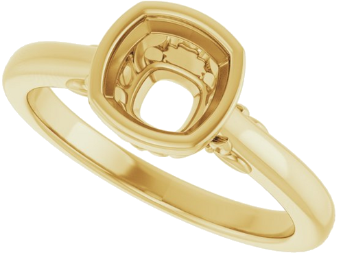 Sužadėtuvių Žiedas „Bezel-Set“ 417 Geltonojo Aukso Cushion 6mm (5)