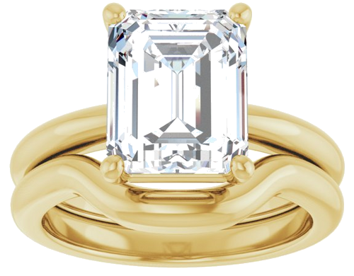 Sužadėtuvių Žiedas 14k yellow gold Emerald 10mm x 8mm (8)