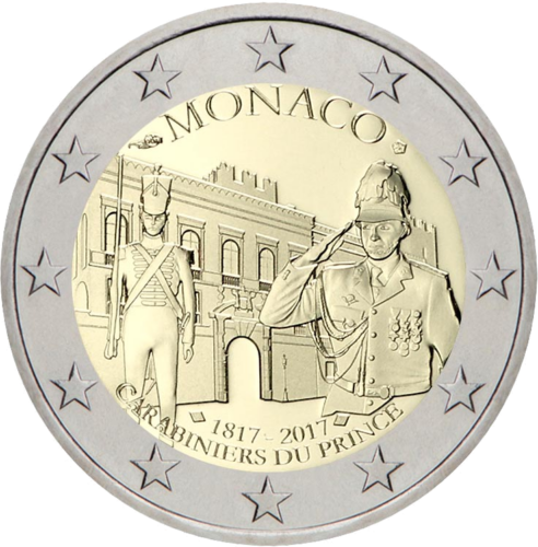 2017 Monakas Princo Karabinieriai 2 eurų moneta (1)