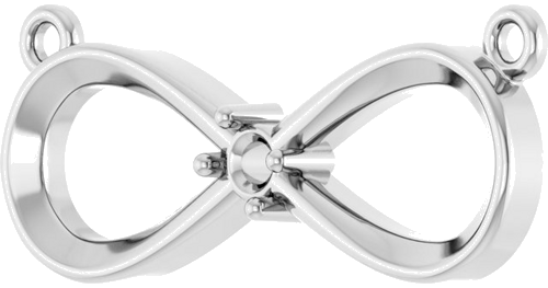 Pakabukas „Family Infinity-Inspired“ 14k white gold Round 2.5mm (2)