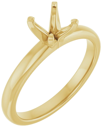 18K Yellow 7.4 mm Round Solitaire Engagement Ring Mounting (1)