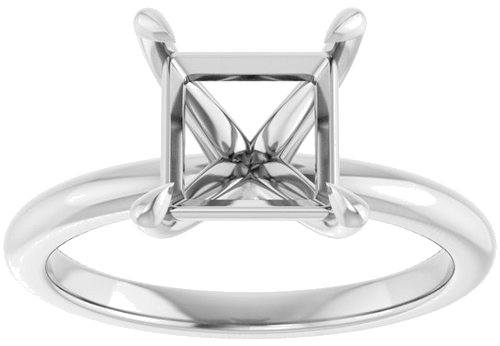 Sužadėtuvių Žiedas „Claw-Prong“ 14k white gold Square 7mm (3)