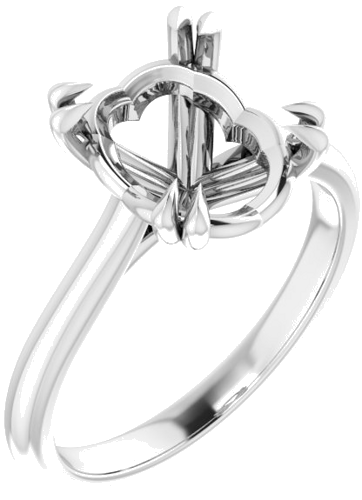 Sužadėtuvių Žiedas „Double Claw-Prong“ 14k white gold Oval 11mm x 9mm (1)