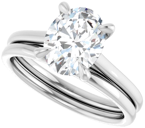 Sužadėtuvių Žiedas „Claw-Prong Solitaire“ 10k white gold Oval 9mm x 7mm (10)