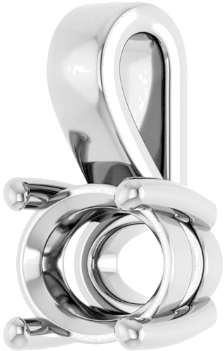 Pakabukas „Solitaire“ 925 Sidabro Oval 8mm x 6mm (2)