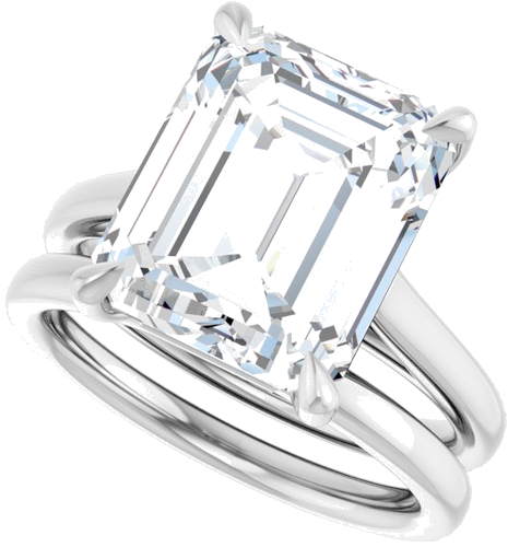 Sužadėtuvių Žiedas „Claw-Pong“ 14k white gold Emerald 12mm x 10mm (10)