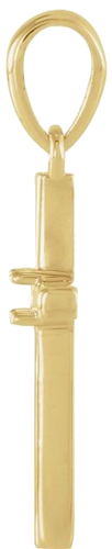 14K Yellow 2.5 mm Round Cross Pendant Mounting (2)
